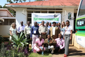 Dr. Kate Gold and Emma Williams of Kew Gardens with members of the training course at the Plant Genetic Resources Centre