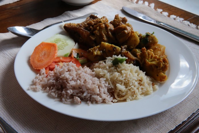 O. rufipogon (left) served for lunch at a restaurant in Pokhara, Nepal 